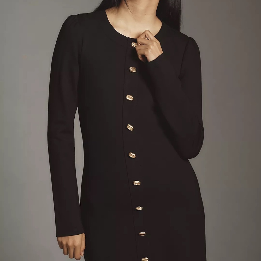 REFORMATION Micah Knit Black Mini Dress Size XL NWT - Picture 2 of 8
